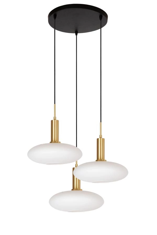 Lucide SINGALA - Hanglamp - Ø 55 cm - 3xE27 - Mat Goud / Messing - uitgezet